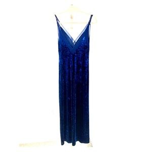 Free People blue velvet maxi dress